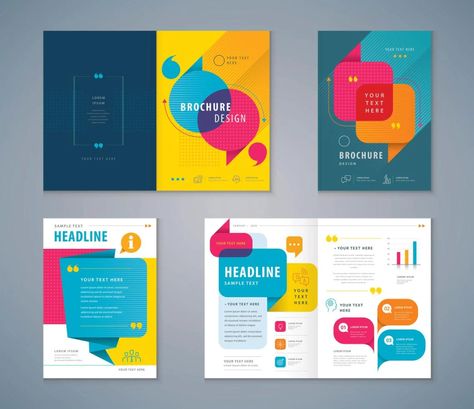 Brochure Design Samples, Cover Book Design, Bubbles Background, Design Booklet, Talk Bubble, Mises En Page Design Graphique, 브로셔 디자인, Brochure Design Layout, Pattern Leaf