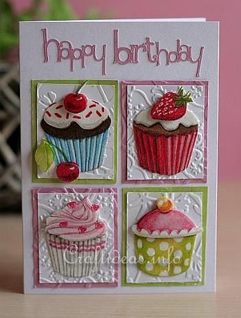 Cupcake Birthday Cards, Cupcake Cards, Cupcake Card, Homemade Greeting Cards, Homemade Birthday Cards, Bday Cards, Birthday Cupcake, Making Greeting Cards, Embossed Cards