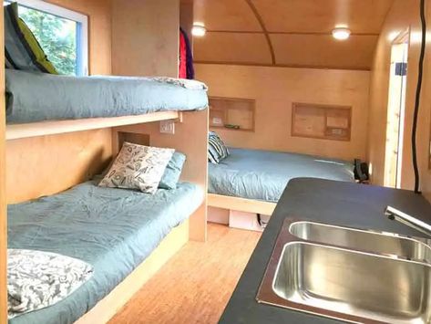 9 Really Clever Teardrop Trailers (with Prices & Pictures) Teardrop Trailer Interior, Teardrop Camper Interior, Enclosed Trailer Camper, Diy Teardrop Trailer, Cargo Trailer Camper Conversion, Camping Trailer Diy, Cargo Trailer Conversion, Diy Camper Trailer, Teardrop Camper Trailer