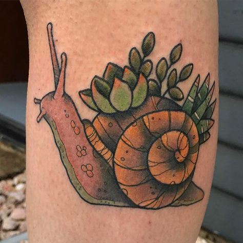 Shopping Tattoo Ideas, Horizontal Tattoo Design, Filling Tattoo Ideas, Succulent Tattoos, Succulent Tattoo Ideas, Funny Tattoo Ideas, Quirky Tattoos, Snail Tattoo, Succulent Tattoo