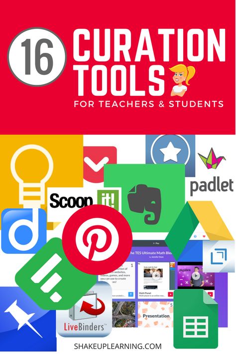 16 Curation Tools for Teachers and Students - Choosing how to curate and what tools to use can be a very personal decision depending on your own needs and preferences. That’s what’s so great about the world wide web of tools! There is no shortage of tools. Presentation Tools For Students, Study Infographic, 21st Century Teaching, Communication Activities, Amazing Tools, Teaching Degree, Teaching Online, Teacher Librarian, Library Activities