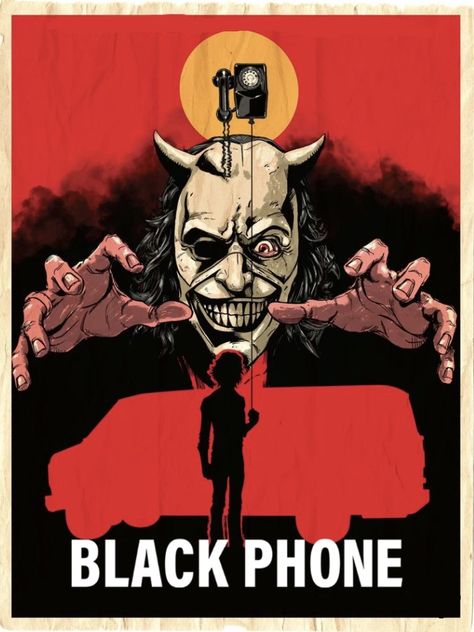 Black Phone Poster, The Black Phone Poster, Aesthetic Art Wall, Posters Diy, The Black Phone, Art Wall Painting, Horror Posters, Movie Poster Wall, Retro Horror