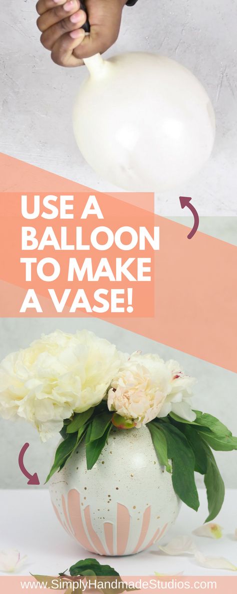 Who knew Plaster of Paris & a Balloon could make such a gorgeous vase?! #plasterprojects #diyvase Diy With Plaster Of Paris, Plaster Crafts Diy, Plaster Of Paris Crafts Diy, Plaster Of Paris Crafts, Plaster Vase, Modeling Clay Recipe, How To Make Plaster, 60th Cake, Diy Flower Vase