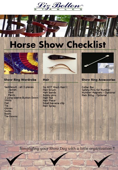 Horse Show Checklist, Saddleseat Riding, Horseback Riding Tips, Horse Care Tips, Horse Info, American Saddlebred, Collar Bar, Bobby Pin Hairstyles, Riding Lessons