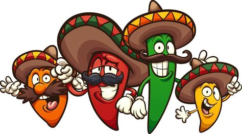 Starvin Marvin, Mexican Peppers, Mexican Chili, Cartoon Chef, Cartoon Bat, Happy Hat, Raster To Vector, Character Cartoon, Mexican Artists