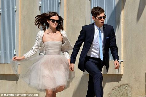 Keira Knightly has confessed that in addition to the pale pink tulle Chanel dress, pictured, that she wore for her civil wedding in the South of France las... Keira Knightley Wedding Dress, Keira Knightley Wedding, James Righton, Mens Fashion Magazine, Keira Knightly, Celebrity Wedding Dresses, Bridal Cover Up, Mens Fashion Wedding, Dress Chanel