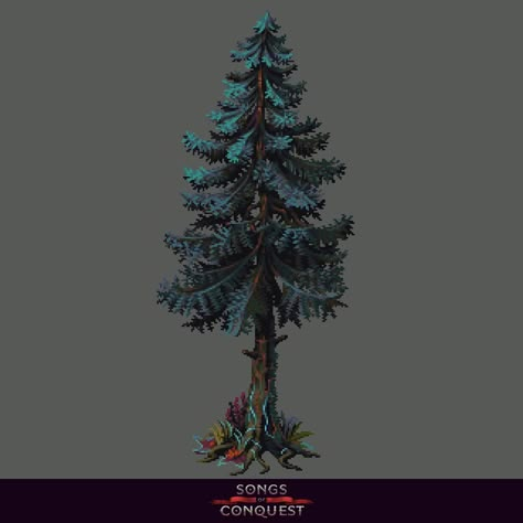 Pixel Art Tree, Pixel Plants, Tree Pixel Art, Pixel Tree, Pixel Background, Pixel Art Landscape, Pixel Game, Indie Game Art, Dark Tree