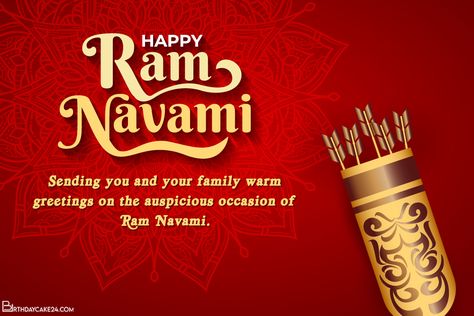 Make Ram Navami Greeting Wishes Card Online Good Morning Sweet Message, Shri Ram Navami, Good Morning Posters, Happy Ram Navami, Greeting Card Image, Ram Navami, Message Cards, Card Images, Sweet Message