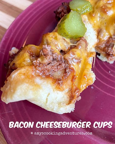 Bacon Cheeseburger Cups Cheeseburger Cups, Chicken Muffins, Easy Drop Biscuits, Pizza Cups, Corned Beef Hash, Beef Hash, Drop Biscuits, Bacon Cheeseburger, Savory Chicken