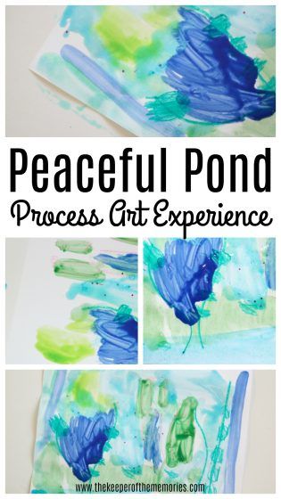 Teach little kids about pond life and pond plants with this Peaceful Pond Art for Preschoolers Invitation to Creative Process Art Experience. You're definitely going to want to check it out! #pond #pondtheme #preschoolpond Frog Process Art Preschool, Pond Life Preschool Activities Art Projects, Preschool Frog Art, Spring Process Art For Toddlers, Water Study Creative Curriculum, Bluebirds Art, Geography Preschool, Pond Preschool, Pond Activities