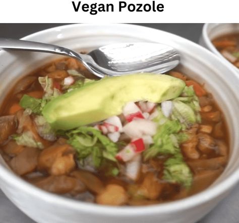 The Vegan Pozole is a very delicious recipe. This nutritious vegan pozole has a vibrant color and a rich taste. It tastes much better the next day and is simple Vegan Pozole Recipe, Vegan Posole, Vegetarian Pozole, Vegan Pozole, Vegan Sausage Recipe, Mexican Soups, Vegan Mushroom Pasta, Pozole Recipe, Veg Soup