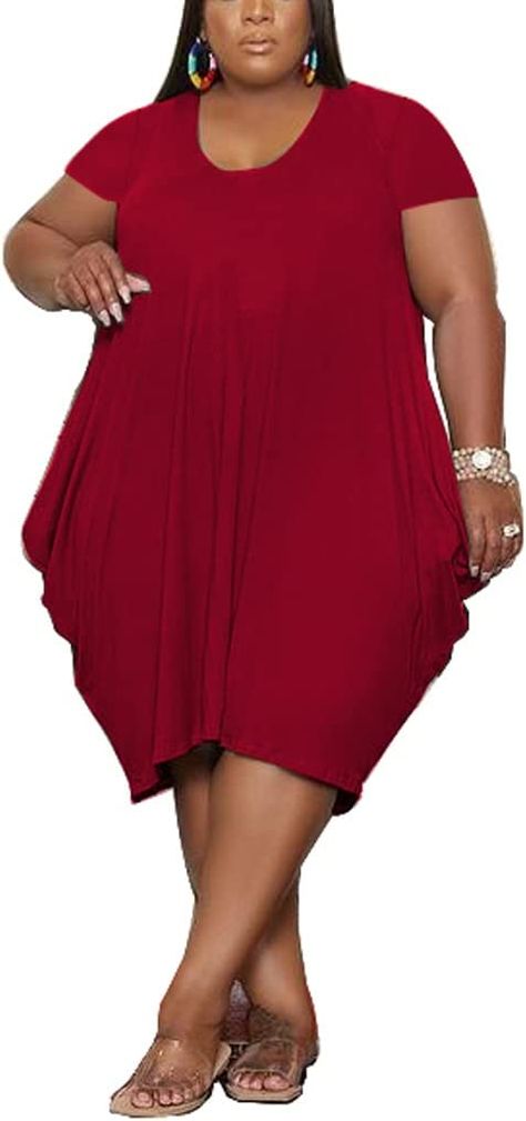 Amazon.com: YeGine Black Women Oversize Tshirt Dress Casual Plus Size Short Sleeves Midi Tunic Dresses with Pockets XL : Clothing, Shoes & Jewelry Dress Casual Plus Size, Oversize Tshirt, Tunic Dresses, Dresses With Pockets, Oversize Sleeves, Plus Size Shorts, Pocket Dress, Dress For Women, Oversized Tshirt