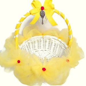 Tutu Easter Basket, Yellow Tutu, Baby Bouquet, Minnie Mouse Tutu, Belle Birthday, Easter Bonnet, Lamb Decorations, Yellow Glitter, Baby Shower Flowers