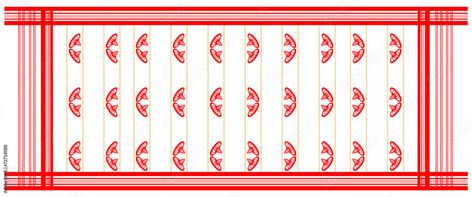 Assam Illustration, Assamese Bihu, Assamese Culture, Textile Decoration, Muga Silk, Fabric Ornament, Vector Texture, Red Border, Indigenous People