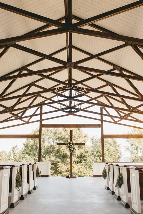 Triangle Wedding Arbor, White Chapel Wedding, Chattanooga Wedding Venues, Modern Barn Wedding, White Barn Wedding, Wedding Arbor, White Chapel, Creek Wedding, Chattanooga Wedding