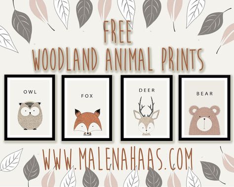 Free Woodland Animal Printables Mountain Mural, Animal Printables, Woodland Animal Nursery, Woodland Animal Prints, Woodland Birthday, Rustic Nursery, Printables Free, Themed Nursery, Woodland Party