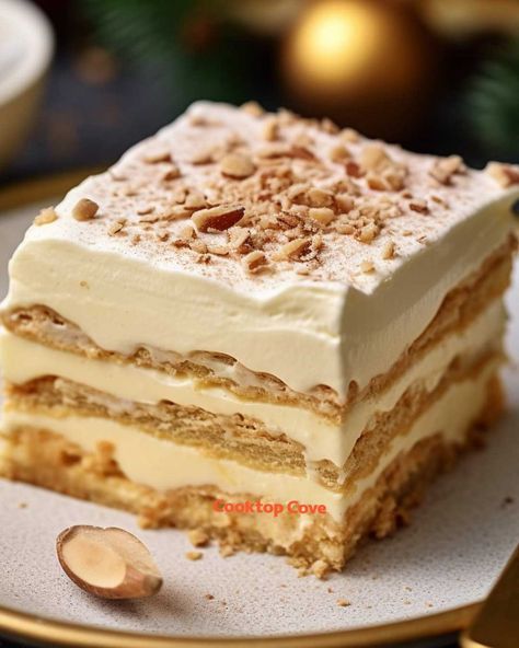 Desserts For Winter, Cooktop Cove, Perfect Christmas Dessert, Eggnog Cake, Easy Eggnog, Thanksgiving Baking, Eclair Cake, Eggnog Recipe, Cold Desserts