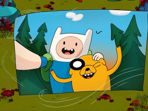 A selfie for fin and jake Fin Y Jake, Fin E Jake, Fin And Jack, Cartoon Selfie, Jake Adventure Time, Cool Cube, Jake The Dog, Finn And Jake, Adventure Time Finn