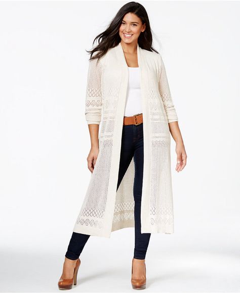 Plus Size Duster Cardigan - Black Friday Special (50% off, ends 11/30/15) Cardigan Plus Size, Plus Size Fashion Tips, Plus Size Cardigans, Duster Cardigan, Plus Size Sweaters, Plus Size Womens Clothing, Fashion Over 50, Newfoundland, Fashion Tops