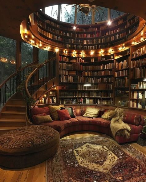 Giant Library Aesthetic, Home Library Layout, Dream Library Cozy, Cozy Library Aesthetic, Library Ideas For Home, Library In House, Dream Library Cozy Reading Room, Reading Room Aesthetic, Library Room Cozy