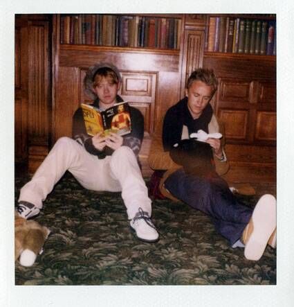 Eonline Image from Harry Potter's Rupert Grint & Tom Felton Band Together on E! Online Rupert Grint, Tom Felton, Harry Potter, Band, Reading, Bed, Books