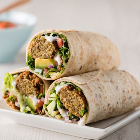 Vegan Falafel Baked Sandwich Wrap with Lemon Tahini Dressing Falafel Wrap Recipe, Falafel Wraps, Tahini Dressing Recipe, Baked Sandwiches, Falafel Sandwich, Falafel Wrap, Baked Falafel, Lemon Tahini Dressing, Falafel Recipe