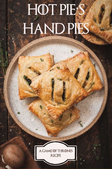 Midevil Food Parties, Savory Hand Pies Recipes Pie Crust, Game Of Thrones Inspired Food, Witcher Food Recipes, Medieval Themed Food, Vegetarian Savory Pie, Game Of Thrones Dinner Party, Game Of Thrones Food Recipes, Game Of Thrones Party Food