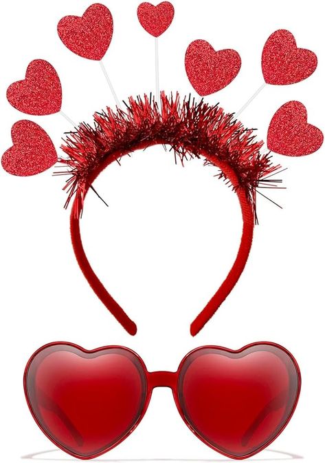 Amazon.com: Pick Valley Valentine Day Heart Headband and Heart Sunglass with Red Heart Antenna Headband for Valentines Day Wedding : Clothing, Shoes & Jewelry Antenna Headband, Valentines Headband, Valentines Day Wedding, Heart Headband, Heart Shaped Glasses, Party Glasses, Valentine Party, Valentines Makeup, Shaped Sunglasses