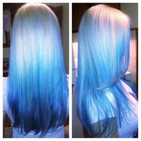 Pastel ombre Pravana Silver, Silver Blue Hair, White Ombre Hair, Brown Ombre Hair Color, Pastel Blue Hair, Best Ombre Hair, Nails Pastel, Blue Ombre Hair, Growing Hair