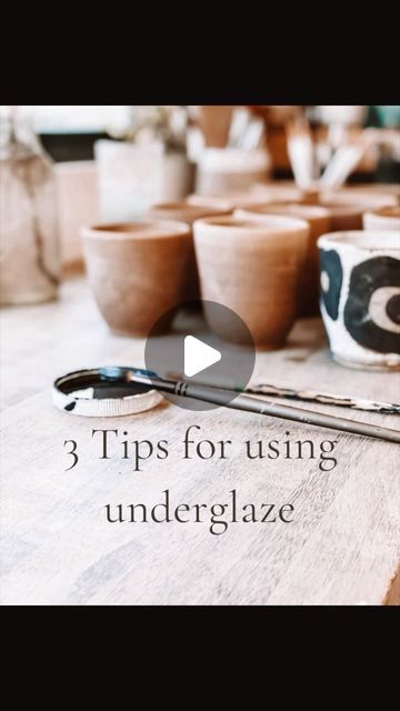 Jolene Hewison on Instagram: "Underglaze is a fantastic product to use for decorating your ceramics. I use on greenware and usually with the Sgraffito method, though you can also use on bisque-ware.   Here are a few tips you may not know 😊  1. If the lid is stuck like mine get in hot weather, simply hold upside down in water for a moment   2. Work off the lid as this gives you better opportunity to get the right amount on the brush & you are less likely to knock over the whole jar!   3. Apply in multiple thin coats. If your underglaze has thickened, simply add a little water and shake  For in depth information on the way I decorate with underglaze, please check out my original and flagship course, ‘Creative Clay & Introducing Sgraffito’  available now via the link in my bio.    #ceramics Underglaze On Greenware, Sgraffito With Underglaze, Underglaze Watercolor, Mayco Underglaze, Underglaze Painting On Pottery, Sgraffito, In Depth, Hot Weather, Upside Down