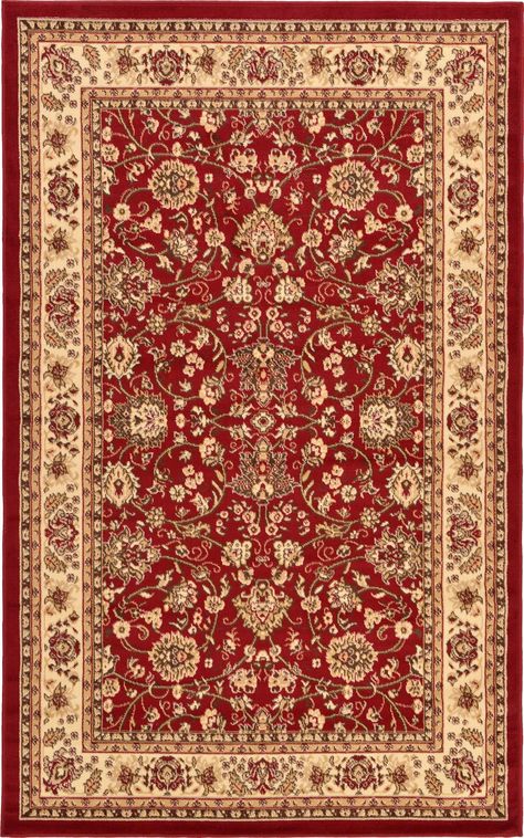 PRICES MAY VARY. Designed to withstand everyday wear, this 5' x 8' area rug is the perfect size for bedrooms, dining rooms, living rooms, or anywhere you want to bring a little more style into your home. The rich color of this burgundry rug is a great way to class up any space. A bold central medallion and playful color options makes the Yasmin Collection the perfect vintage style rugs. Medium-pile rugs provide a happy medium between durability and comfort. With occasional cleaning, they're best Red Persian Rug, Vintage Style Rugs, Botanical Vintage, Rugs Uk, Indian Rugs, Burgundy Floral, Vintage Area Rug, Unique Loom, Buy Rugs