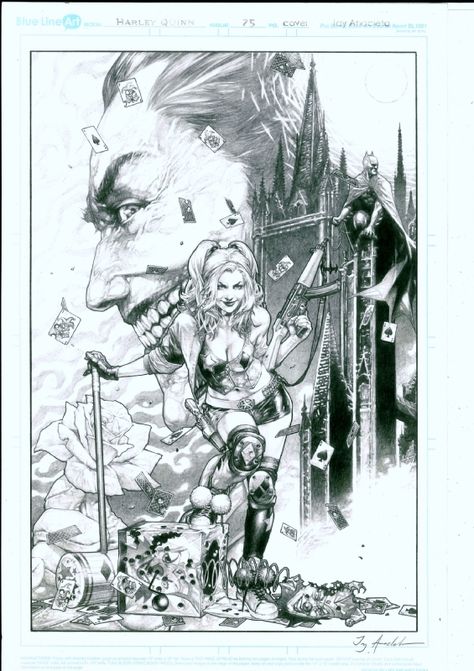 Harley Quinn #75 variant cover A original art by Jay Anacleto Comic Art Jay Anacleto, X-men, Mike Deodato, Jr Art, Batman Comic Art, Art Comic, Vintage Comic Books, Art Gallery Room, Gallery Room