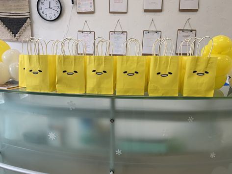 Gudetama Party Ideas, Gudetama Birthday Theme, Gudetama Party, Gudetama Birthday, 19th Bday, Ducky Baby Shower, Birthday Bag, Cute Room Decor, 9th Birthday