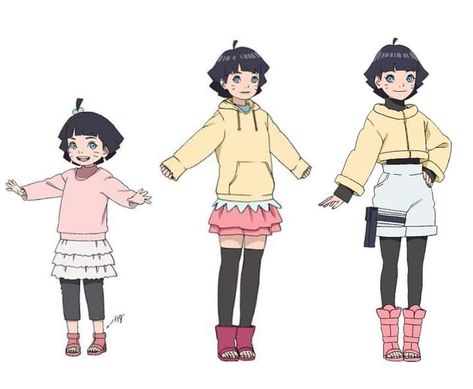 Himawari Outfit, Kunoichi Outfit, Naruto Himawari, Himawari Uzumaki, Female Ninja, Sasuke Sakura Sarada, Kurama Naruto, Fantasy Ideas, Naruto Family