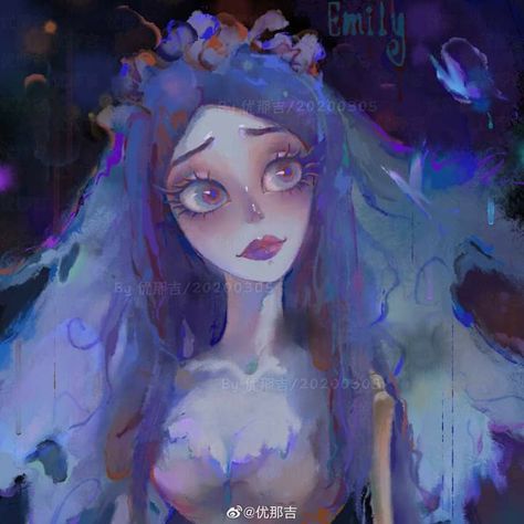 Emily Corpse Bride Fanart, Corpse Bride Art, Emily Corpse Bride, Tim Burton Art, Tim Burton Films, Tim Burton Movie, Anime Villians, Zombie Girl, Corpse Bride