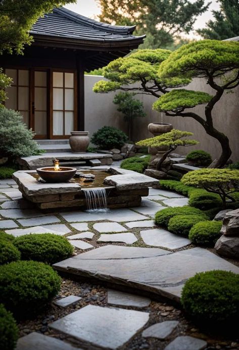 Japanese Patio Design, Very Small Garden Ideas, Architecture Garden Design, Garden Design Outdoor, Japanese Garden Backyard, Japanese Garden Ideas, Japanese Gardens Design Ideas, Gathering Ideas, Small Japanese Garden