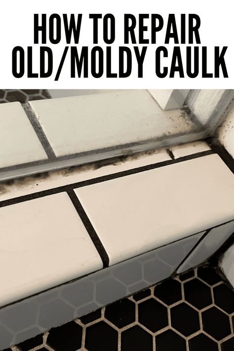 How To Remove Mold From Caulk, Mold Remover Bathroom Caulk, Shower Caulking Tips, How To Recaulk Shower Tile, Bathroom Caulking, Caulk Removal, How To Remove Caulking, Remove Mold From Shower, Bathroom Windows In Shower