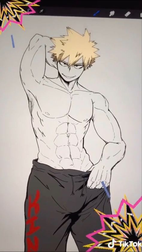 Bakugo Shirtless Anime, Bakugo Katsuki Fanart Cute, Bakugou Manga, Bakugo Katsuki, Katsuki Bakugo, Hottest Anime Characters, Katsuki Bakugou, Bakugou Katsuki, Anime Guys Shirtless