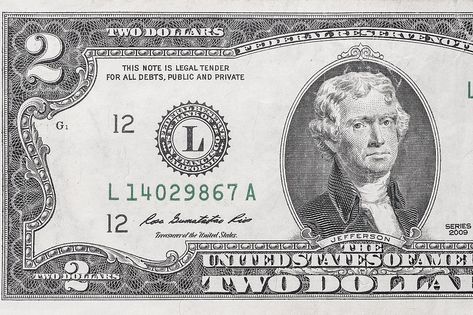 A 2003 two-dollar bill recently sold for $2,400 according to Heritage Auctions. Two Dollar Bill, 2 Dollar Bill Value, 2 Dollar Bill, Banknotes Money, Old Coins Worth Money, Two Dollars, Rare Coins Worth Money, Coins Worth Money, Coin Values