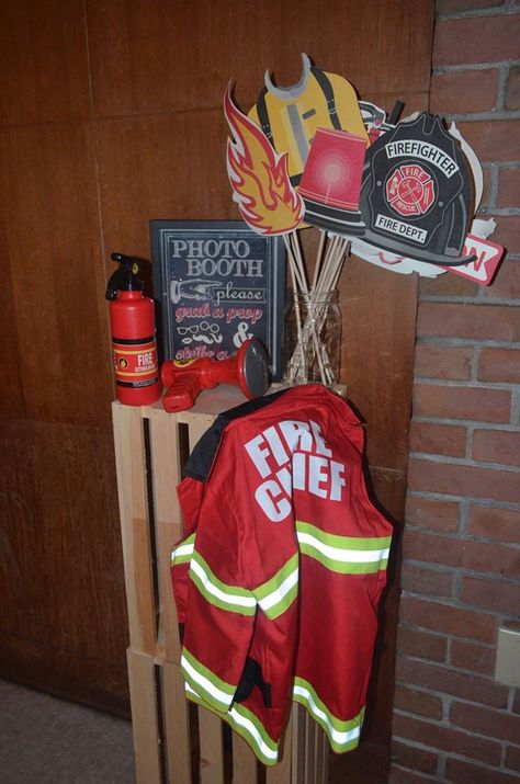 Fireman Wedding Decorations, Firefighter Bday Party, Firefighter Birthday Decorations, Firefighter Decorations Party, Adult Firefighter Party, Firefighter Promotion Party, Firefighter Birthday Party Cake, Fire Fighter Graduation Party Ideas, Fireman Retirement Party Ideas