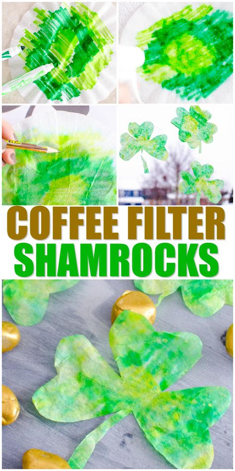 St Patties Day Kids Activities, Shamrock Science Preschool, St Patricks Day Nursing Home Activities, Coffee Filter Shamrock, March Nursing Home Activities, Shamrock Art Preschool, Saint Patrick's Day Crafts For Adults, St Patricks Day Crafts For Pre Schoolers, Easy St Patrick's Day Crafts For Kids