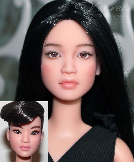 Barbie Repaint, Doll Face Paint, Ooak Barbie, Custom Barbie, Barbie Fashionista Dolls, Curvy Barbie, Doll Clothes Barbie, Guys And Dolls