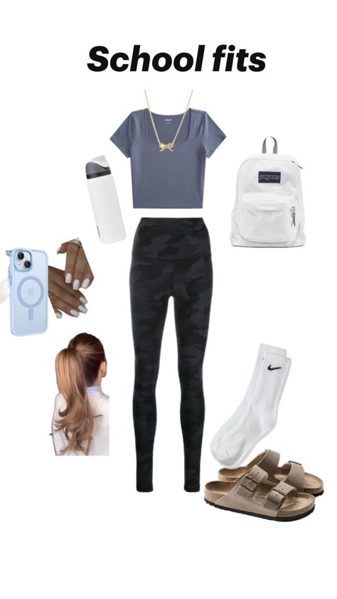 Cute fit for school Cute Clothes Styles For School, Simple But Cute Outfits For School, Cool Fits For School, School Outfits Layout, Cute Outfits For School 7th Grade, Cute Outfits For School Summer, Simple Cute Outfits For School, Cute Outfit Ideas For School, What To Wear To School