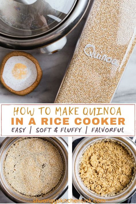 A rice cooker is the easiest way to make fluffy and flavorful quinoa. You do not have to wait at the stove or worry about burning the quinoa. I like to elevate my quinoa with a little seasoning and veggie broth. The quinoa comes out fluffy and delicious every time. You can enjoy it on its own or use it in other recipes. Quinoa Rice Cooker, Flavorful Quinoa, Quinoa In Rice Cooker, Gf Cake Recipe, Gf Bread Recipe, Make Quinoa, Fluffy Quinoa, Family Breakfast Recipes, Veggie Broth