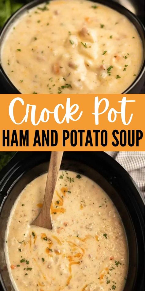 Crockpot Loaded Potato Soup, Crockpot Ham And Potatoes, Crockpot Potato Soup, Crockpot Potato, Slow Cooker Potato Soup, Slow Cooker Potatoes, Ham And Potato Soup, Crock Pot Potatoes, Potato Soup Crock Pot