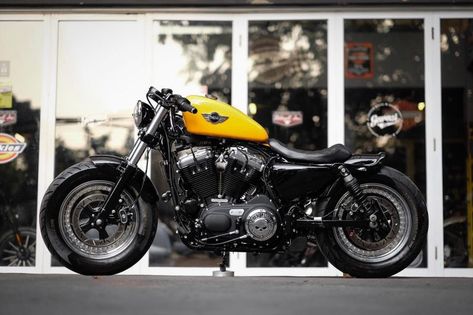 Harley Davidson Sportster 48 by Garasi 19 Harley Roadster, Horse Photography Art, Sportster 48, Harley Davidson Sportster 1200, Harley Davidson Fatboy, Road King Classic, Harley Davidson Motorcycle, Harley Davidson Sportster, Road King