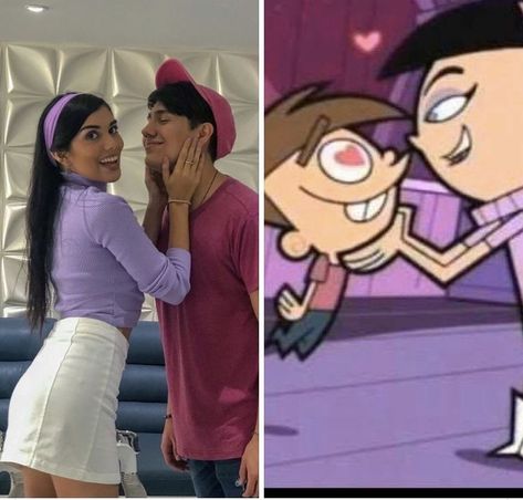 2000 Couple Costume, Bratz Couple Costume, Halloween Costumes Women Sfw, Tricia And Timmy Turner Costume, Couple Halloween Costumes Dark Hair, Disfraces Goals Novios Halloween, Matching Halloween Costumes For Couples Aesthetic, Anime Couple Costumes For Halloween, Anime Halloween Costume Couple