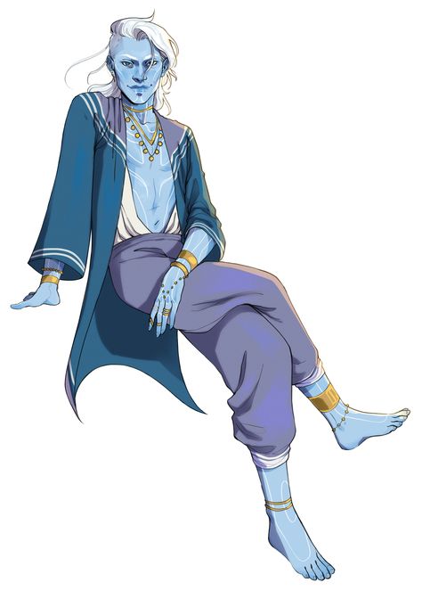 Trans Dnd Characters, Triton Male Dnd, Male Air Genasi, Sea Elf Dnd Male, Triton Dnd Male, Sea Elf Male, Air Genasi Male, Water Genasi Male, Genasi Character Art