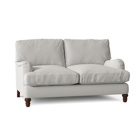 Witham 59'' & Reviews | Birch Lane Stripe Sofa, Traditional Loveseat, Living Room Furniture Sofas, Upholstered Arm Chair, Decorating Coffee Tables, Birch Lane, Upholstered Sofa, Design Tips, Home Office Decor