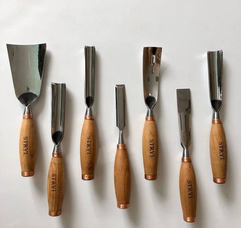 Wood Turning Chisels, Wood Carving Set, Carving Knife Set, Wood Carving Chisels, Woodworking Chisels, Spoon Carving, Chip Carving, Carving Wood, Leather Roll